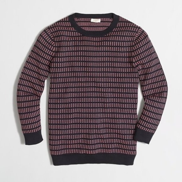 J. Crew ~ Grid Stitch crew neck cotton sweater - Picture 1 of 5